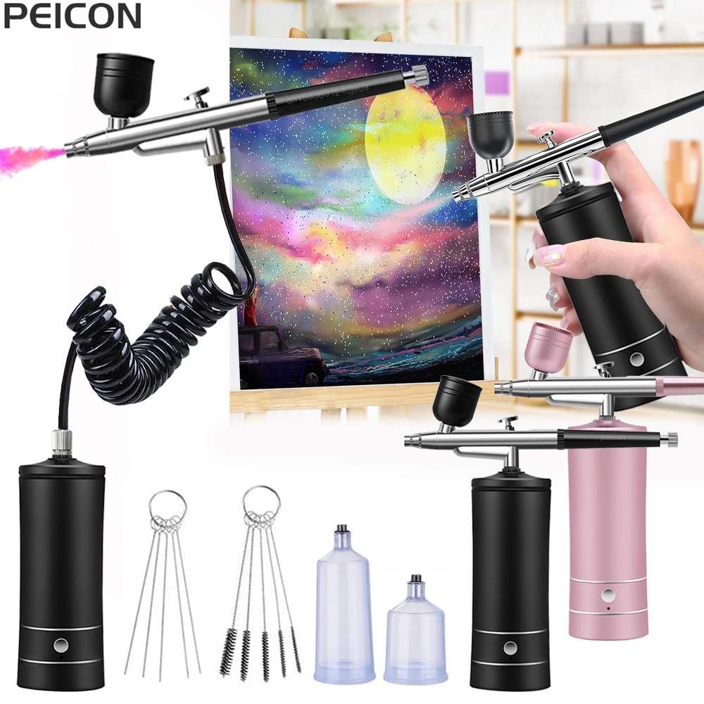 Airbrush Kit With Mini Compressor - Airbrush Painting Airbrush with Compressor Mini