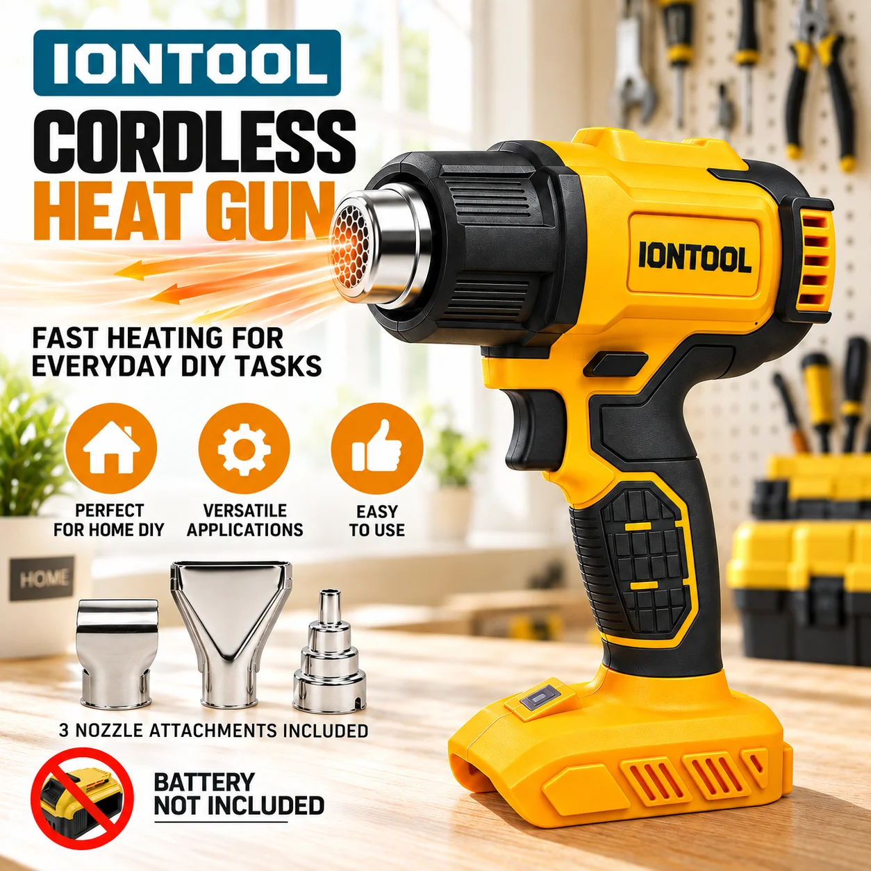 IONTOOL Yellow Cordless Heat G - огляд і ціна Cordless Heat Gun For Shrink Tubing