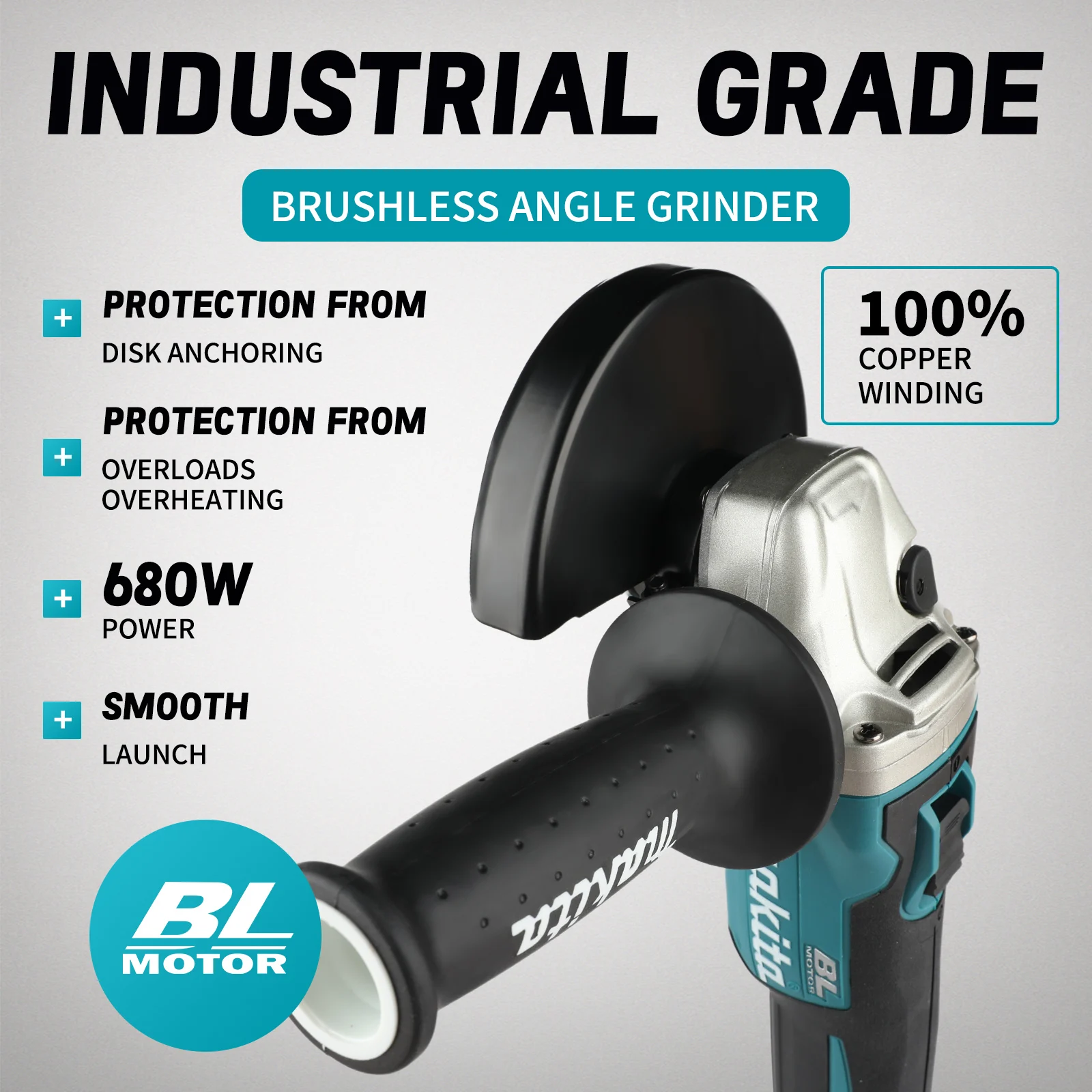 DGA404 100/125mm Brushless Lit - огляд і ціна Brushless Angle Grinder Battery Powered
